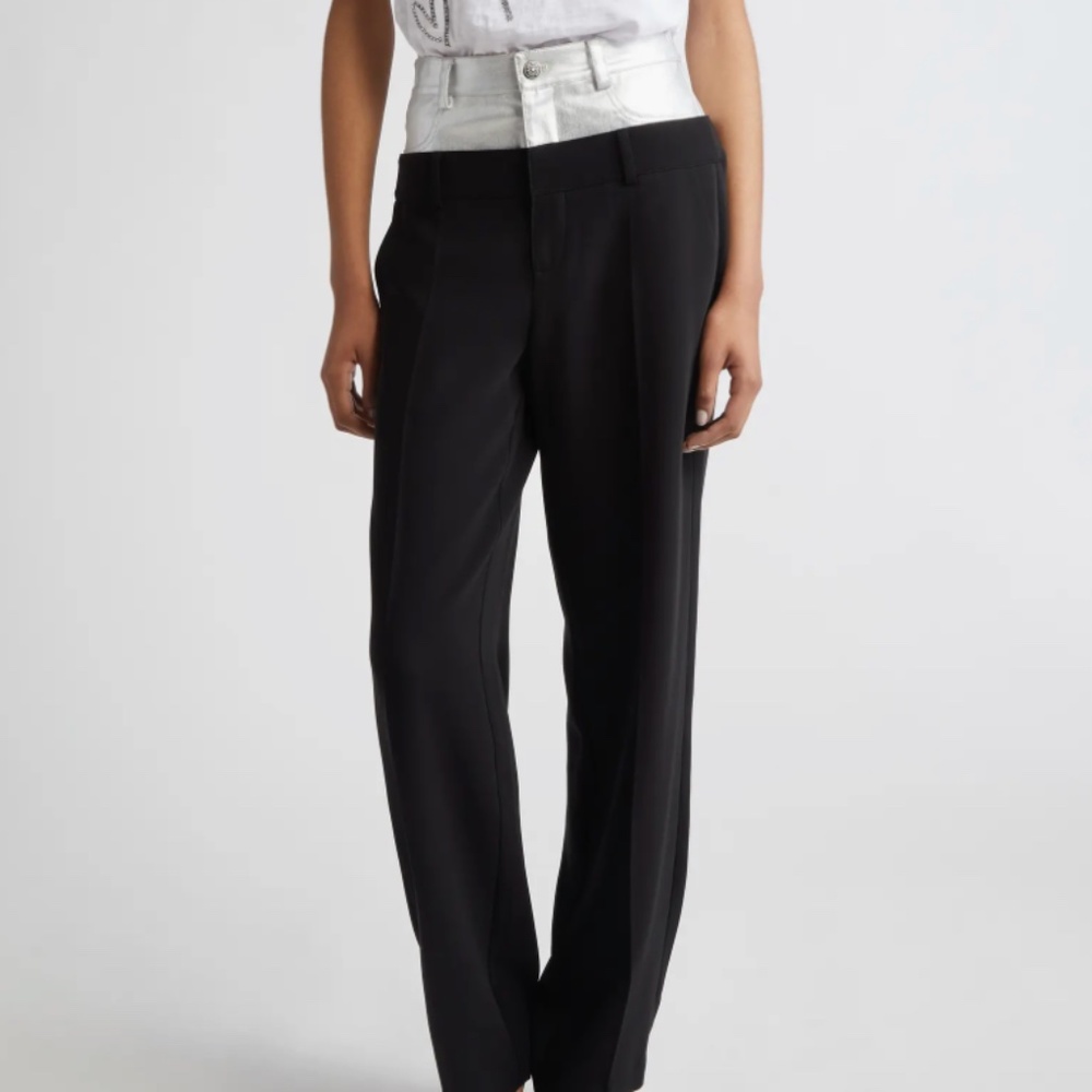 BNWT Cinq à Sept Dionne Metallic Pants